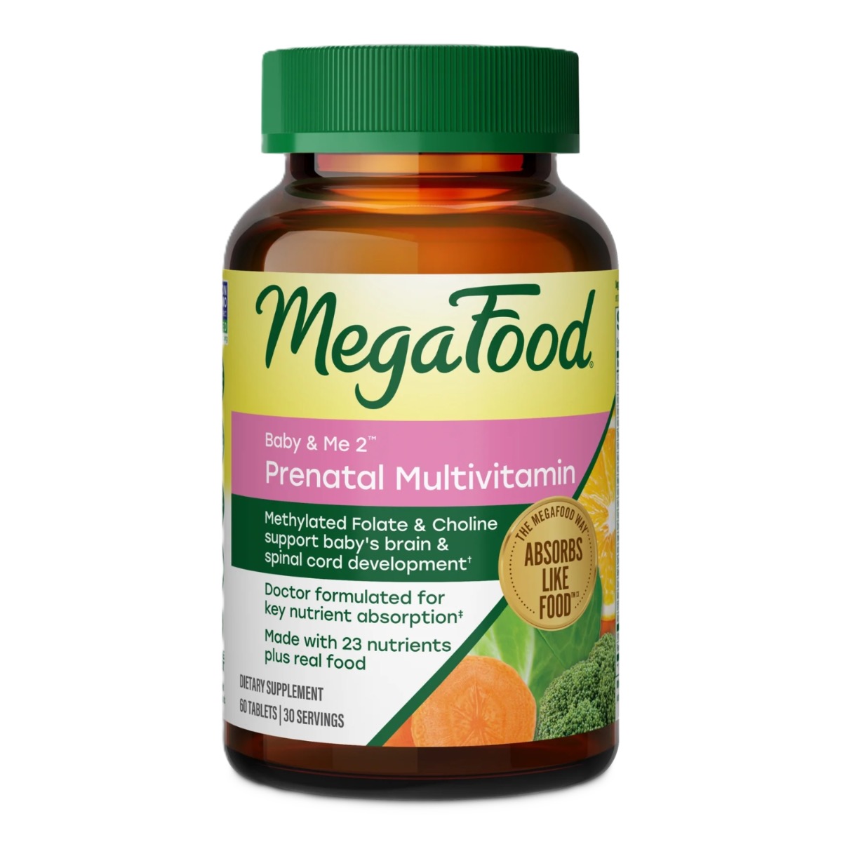 MegaFood Baby & Me 2 Prenatal Multi 60 tablets